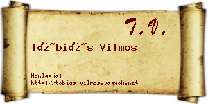 Tóbiás Vilmos névjegykártya