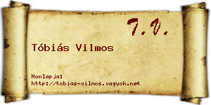 Tóbiás Vilmos névjegykártya